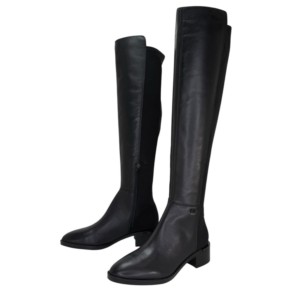 Calvin Klein Deedee Black Leather OTK Womens Boots Size 6.5M - Picture 8 of 11
